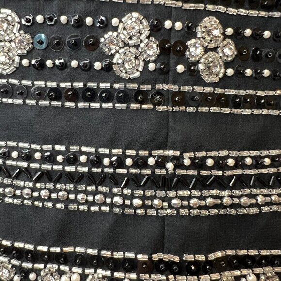 Jovani New York 100% Silk Black Beaded Formal Jacket with tie front, Size M/L? - Picture 15 of 16